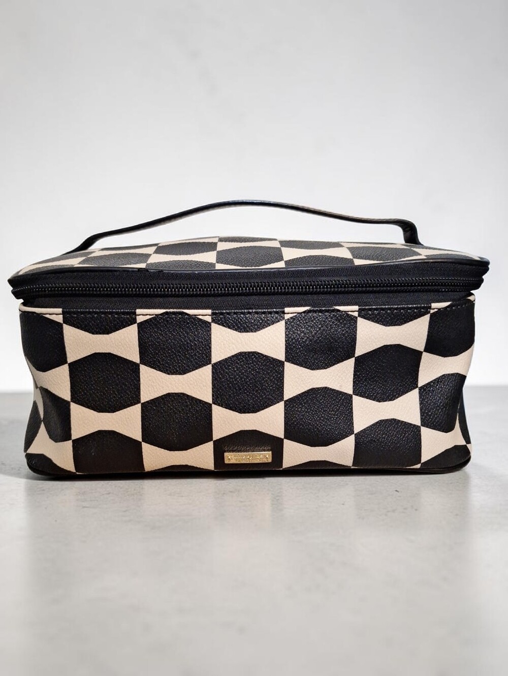 Kate Spade Cosmetic Case Black And White Bow Style